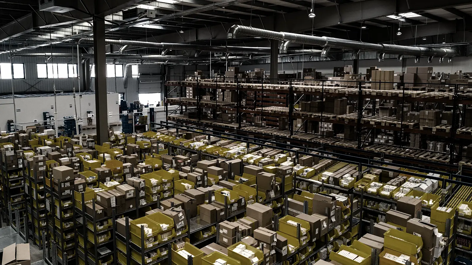 Warehouse interior, treated editorial photography